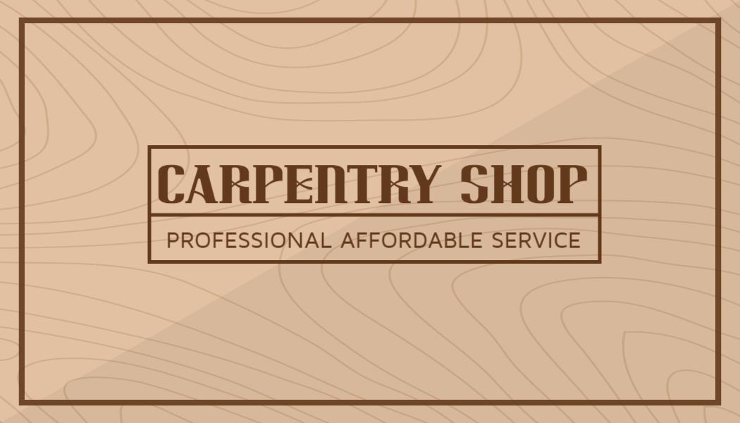 Elegant Brown Carpentry Professional Visiting Card Template