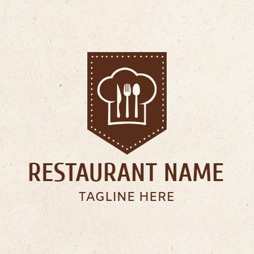 Elegant Brown Chef Hat Design Showcasing Restaurant Logo Template