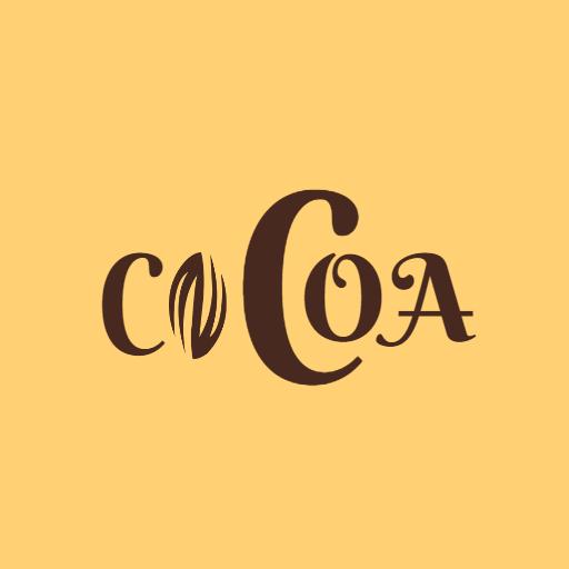 Elegant Brown Cocoa Logo on Soft Yellow Background Logo Template