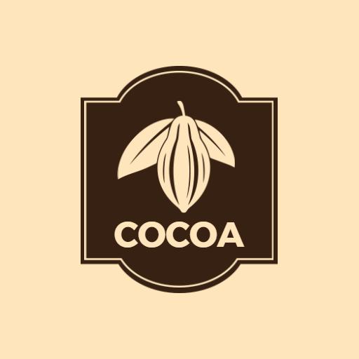 Elegant Brown Cocoa Pod Design Representing Premium Cocoa Logo Template