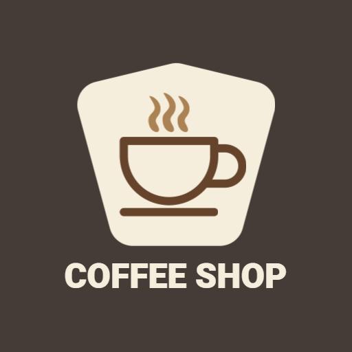 Elegant Brown Coffee Cup Design for Cozy Coffee Shop Logo Template