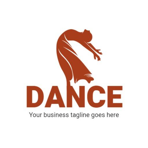 Elegant Brown Dance Silhouette Capturing Movement Logo Template