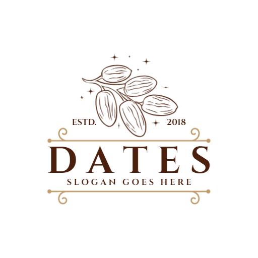 Elegant Brown Date Palm Design Highlighting Natural Delicacies Logo Template