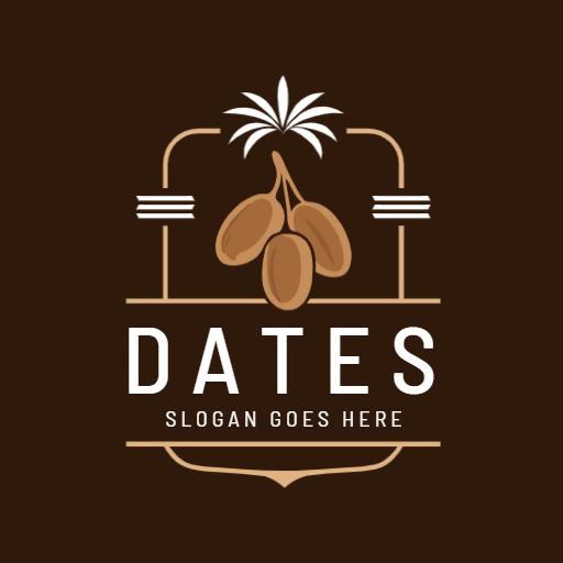 Elegant Brown Design Featuring Fresh Dates for Your Branding Logo Template