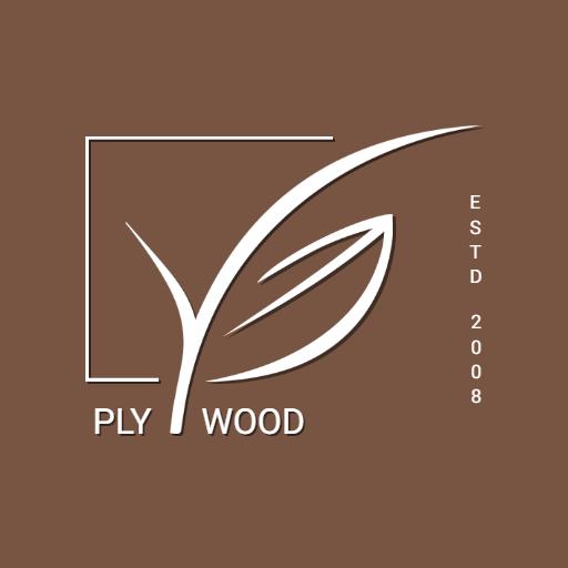 Elegant Brown Design Featuring Leaf Symbol for Plywood Logo Template