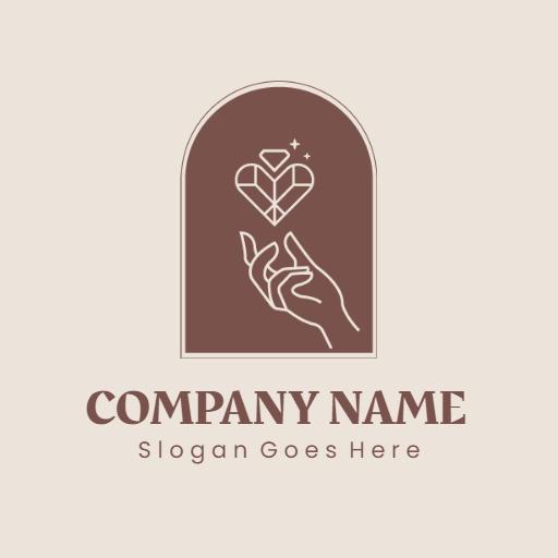 Elegant Brown Hand Design Illustrating Luxury Perfume Logo Template