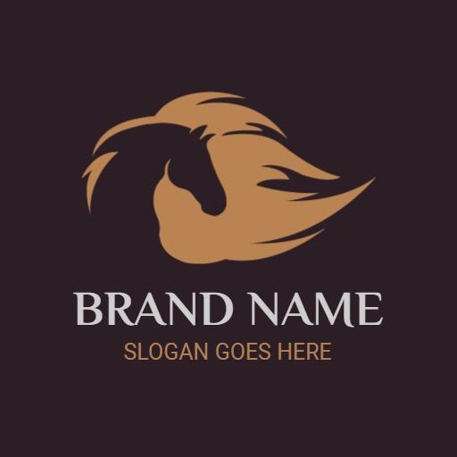 Elegant Brown Horse Imagery in Motion for Equestrian Logo Template