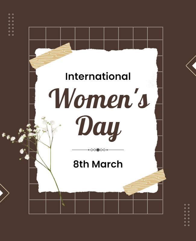 Elegant Brown International Women's Day Celebration Poster Template