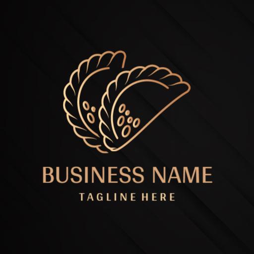 Elegant Brown Karipap Design Showcasing Culinary Traditions Logo Template