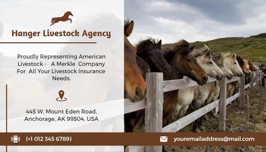 Elegant Brown Livestock Agency Visiting Card Template
