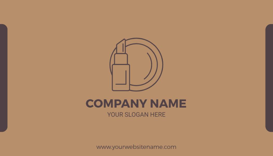 Elegant Brown Makeup Artist Business Card Template