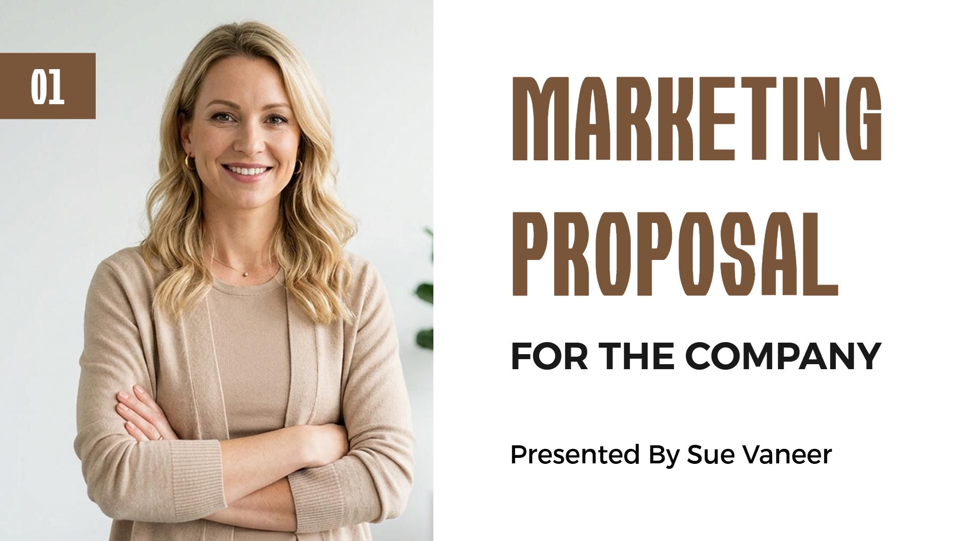Elegant Brown Marketing Proposal Strategy Presentation Template