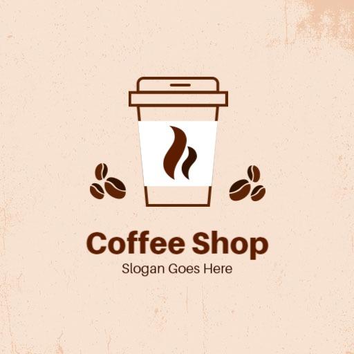 Elegant Brown Paper Cup Design Representing Coffee Shop Logo Template