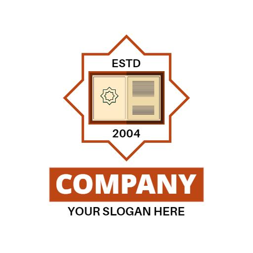 Elegant Brown Quran Design Showcasing Cultural Heritage Logo Template