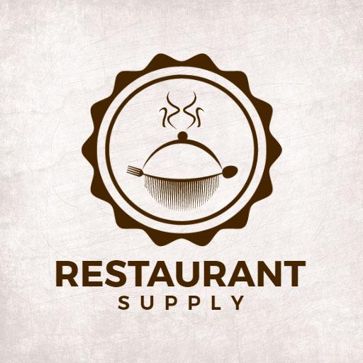 Elegant Brown Restaurant Design Highlighting Kitchen Supply Logo Template