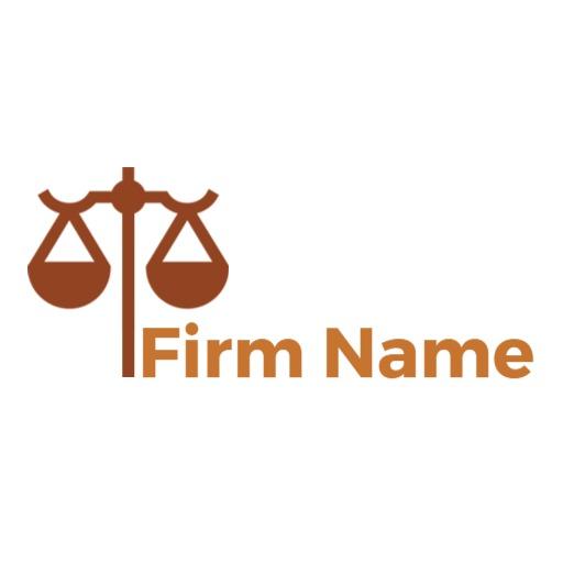 Elegant Brown Scales of Justice for Law Firm Logo Template