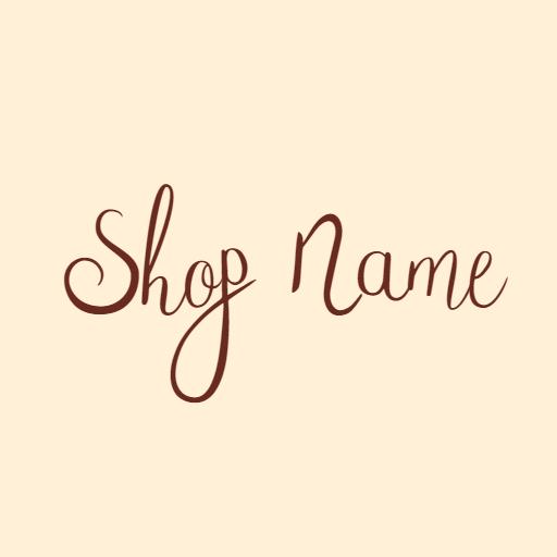 Elegant Brown Script Design for Your Shop Name Logo Template