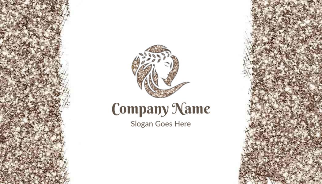 Elegant Brown Sparkle Makeup Artist Business Card Template