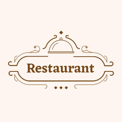 Elegant Brown Themed Design Showcasing Fine Dining Restaurant Logo Template