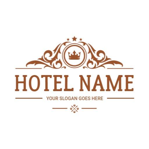 Elegant Brown Vintage Design for Luxury Hotel Logo Template