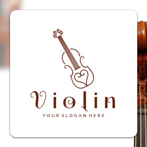 Elegant Brown Violin Design Showcasing Musical Artistry Logo Template