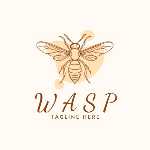 Elegant Brown Wasp Illustration Representing Nature Logo Template