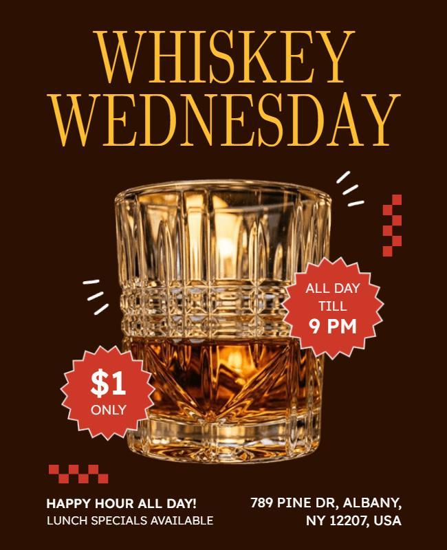 Elegant Brown Whiskey Promotion Event Flyer Template