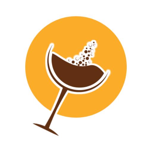 Elegant Brown Wine Glass Design for Cozy Wine Bar Logo Template