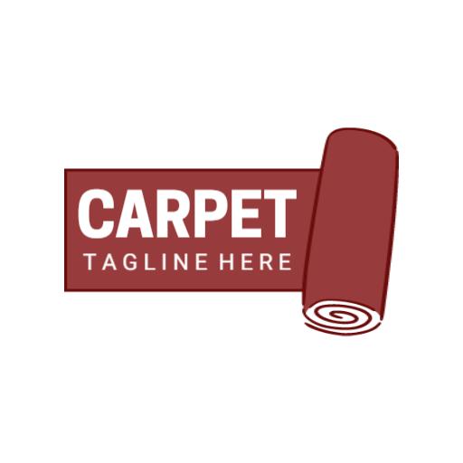 Elegant Burgundy Carpet Rolls Featuring Quality Flooring Logo Template