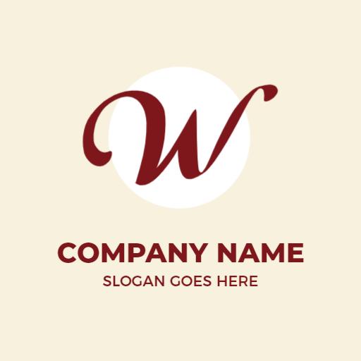 Elegant Burgundy W Letter Design for Branding Logo Template
