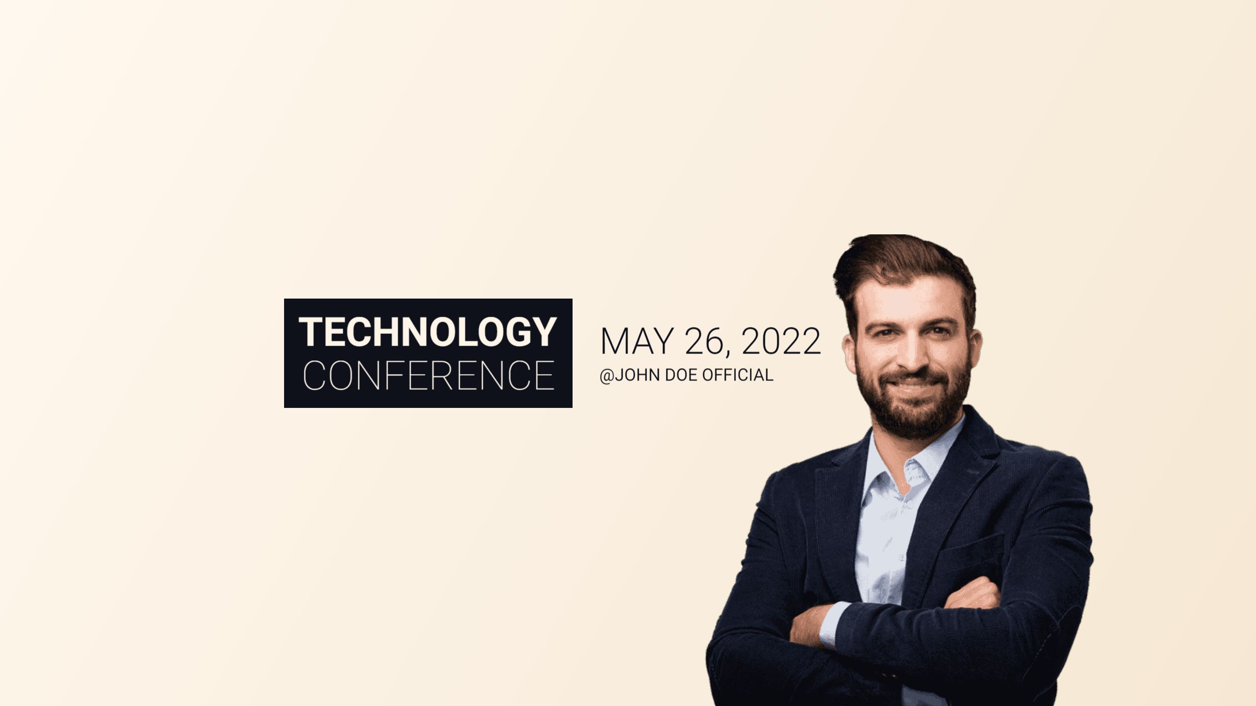 Elegant Businessman Presenting Technology Conference YouTube Banner Template