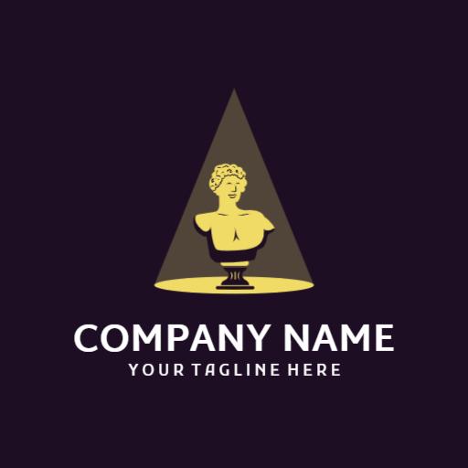 Elegant Bust Sculpture Design Showcasing Artistic Heritage Logo Template