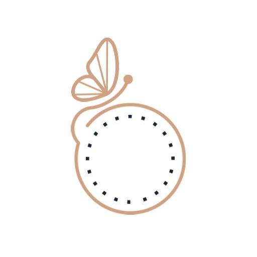 Elegant Butterfly Design Emphasizing Blank Circle Logo Template
