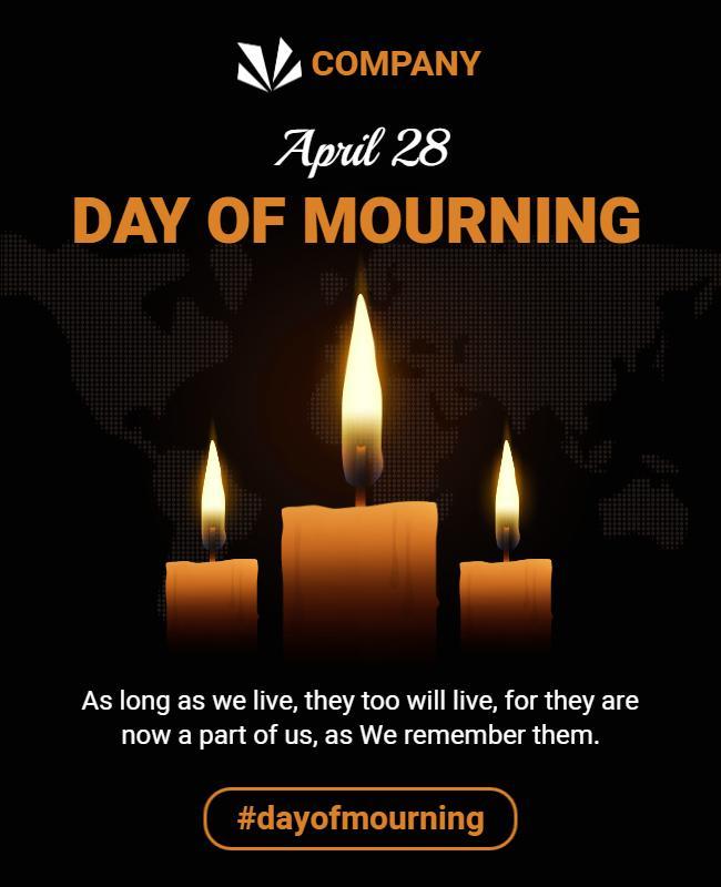 Elegant Candlelit Day of Mourning Remembrance Poster Template