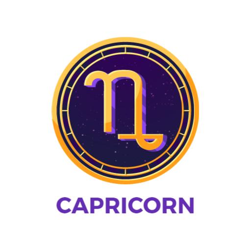 Elegant Capricorn Zodiac Symbol with Stellar Background Logo Template