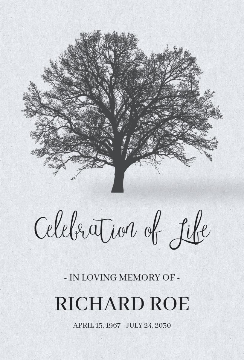 Elegant Celebration of Life Memorial Service Invitation Template