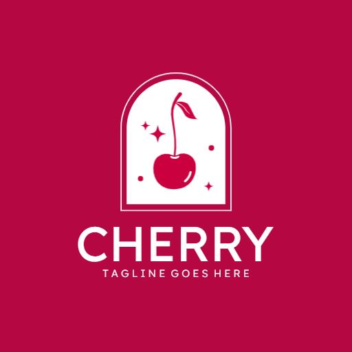 Elegant Cherry Design Featuring Bright Color and Simplicity Logo Template