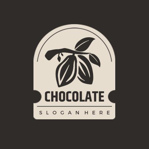 Elegant Chocolate Leaf Design Perfect for Culinary Logo Template