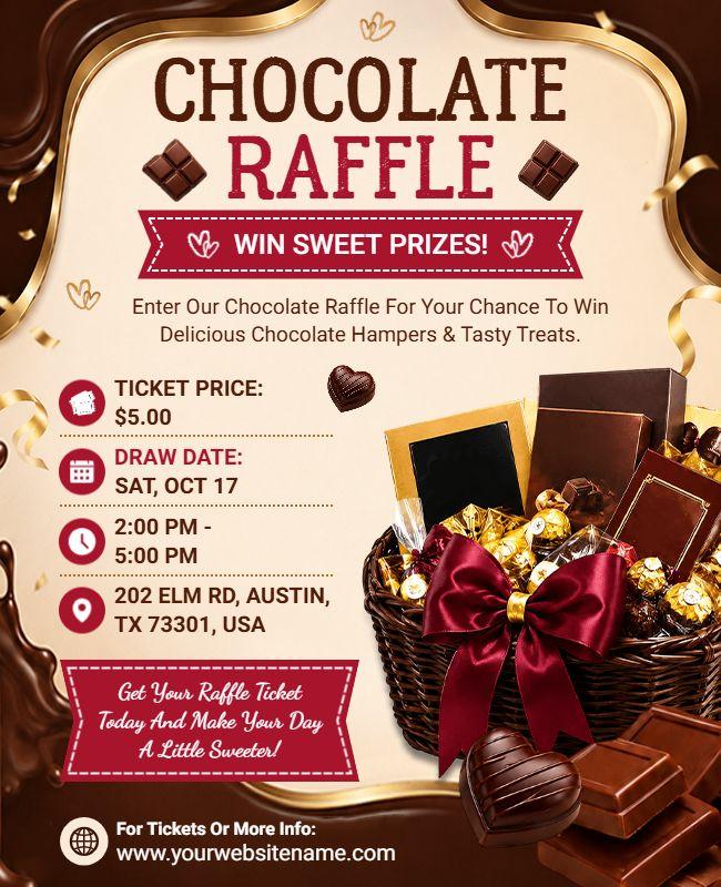 Elegant Chocolate Raffle Event Flyer Template