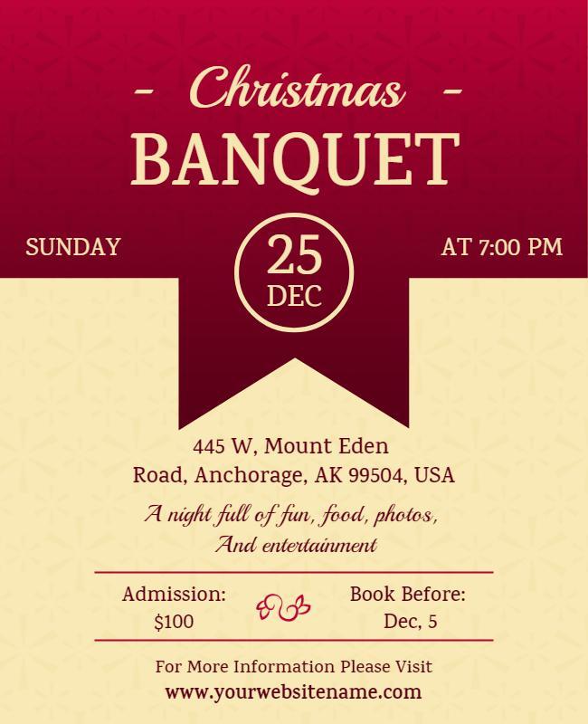 Elegant Christmas Banquet Event Flyer Template