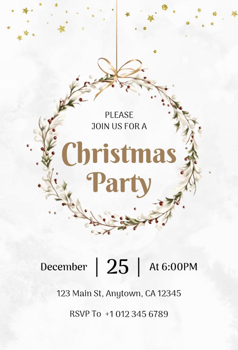 Elegant Christmas Celebration Holiday Party Invitation Template