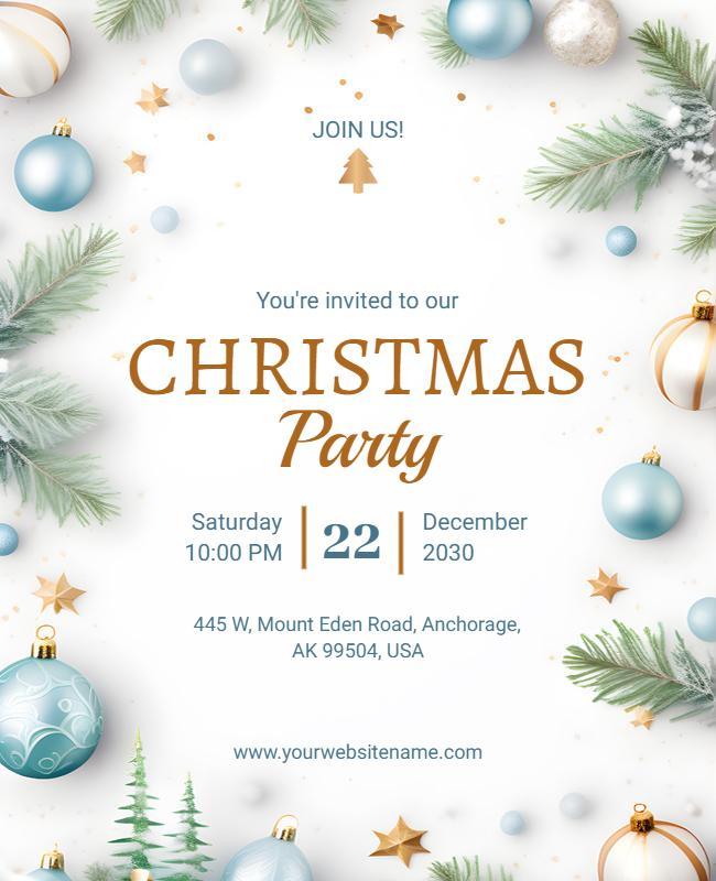 Elegant Christmas Party Invitation Flyer Template