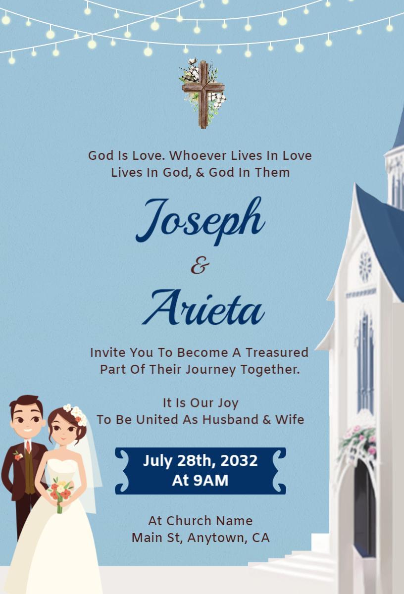 Elegant Church Wedding Unity Celebration Invitation Template