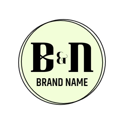 Elegant Circle Monogram Design Featuring Initials B and N Logo Template