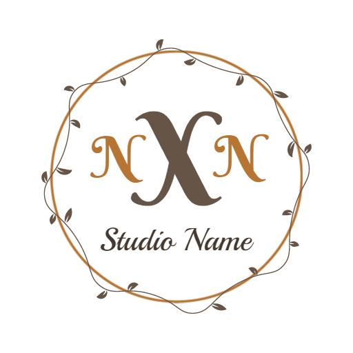 Elegant Circle Monogram with Nature-Inspired Details Logo Template