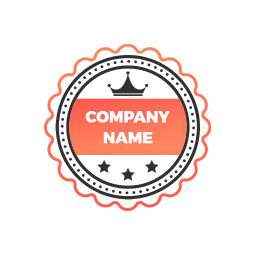Elegant Circular Badge Design Featuring Bright Orange Colors Logo Template