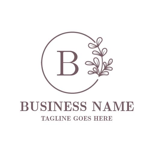 Elegant Circular Design Featuring Floral Elements Logo Template