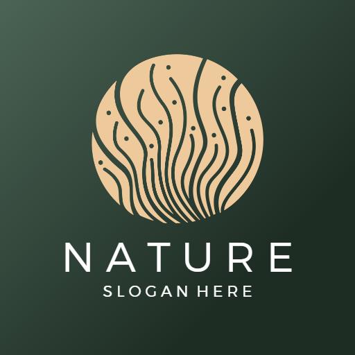 Elegant Circular Design Featuring Nature Elements Logo Template