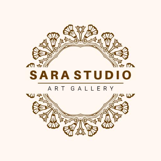 Elegant Circular Design Showcasing Art Gallery Details Logo Template