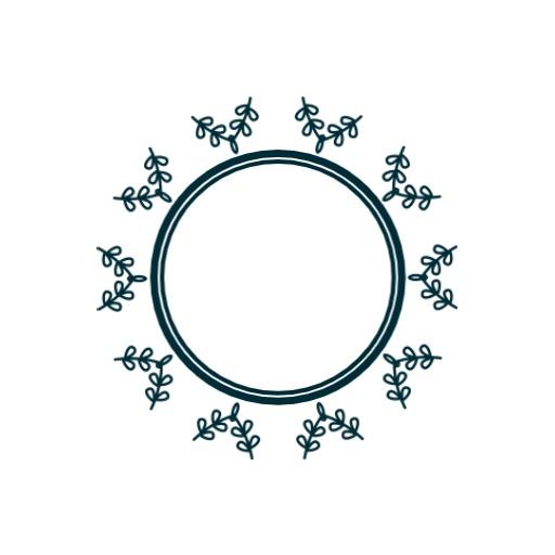 Elegant Circular Design with Leaf Accents for Blank Circle Logo Template